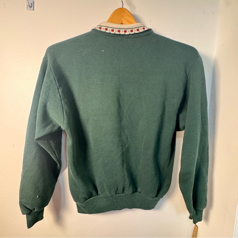 Forest Green Patchwork Appliqu Accent Cottage Swe… - image 5